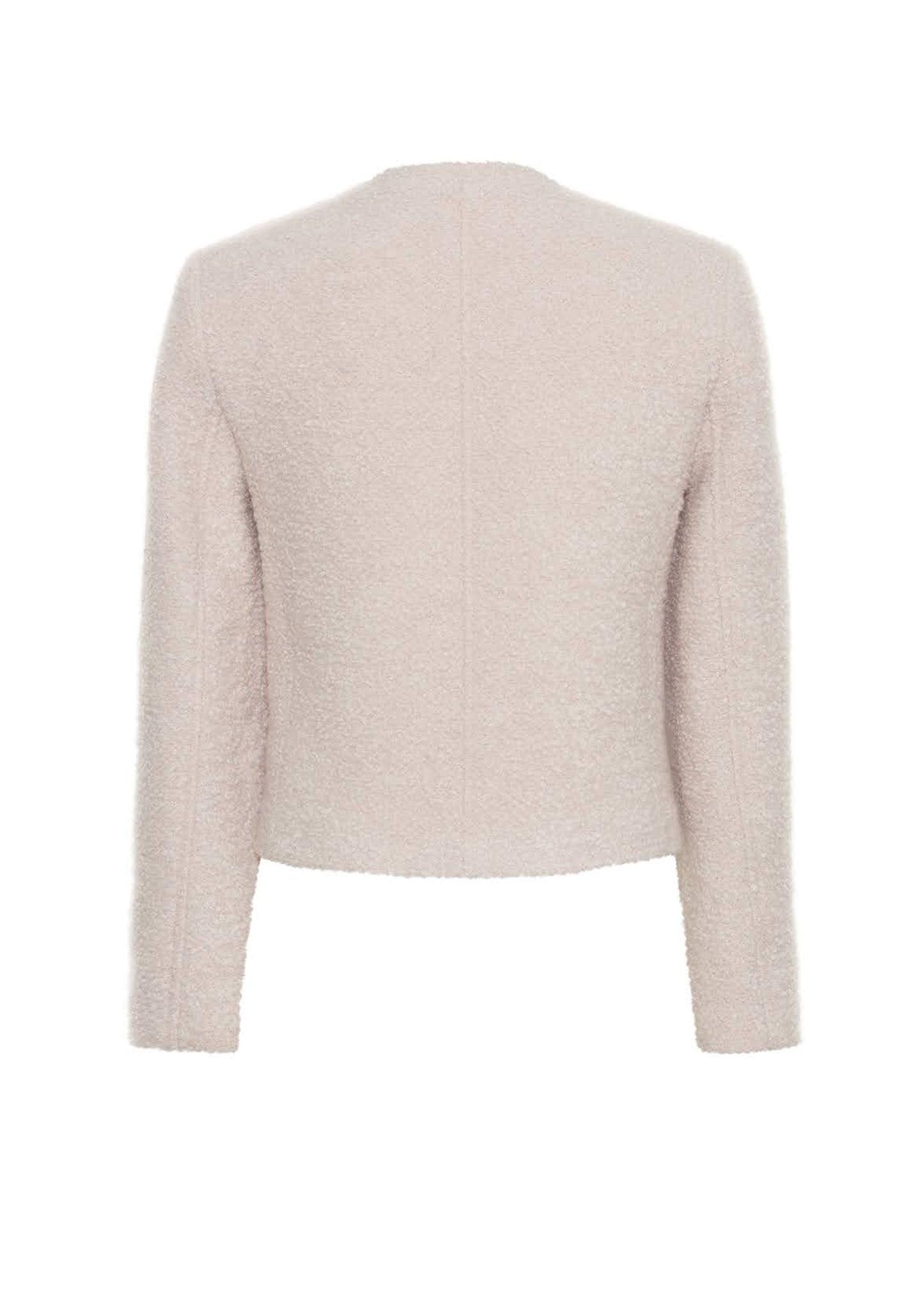 back ghost image of the Lana Jacket in Brushed Boucle in Blush