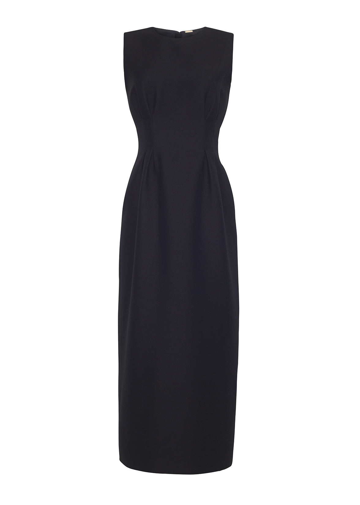 ghost front image of the Ophelia dress in silk wool in black by Adam Lippes