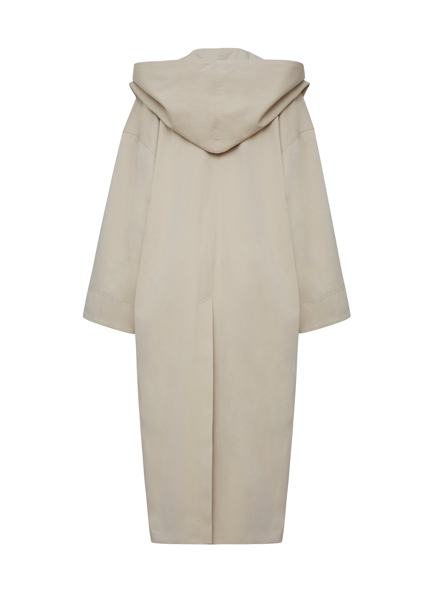 back ghost image of the Gesse Coat in Cotton Twill in Khaki