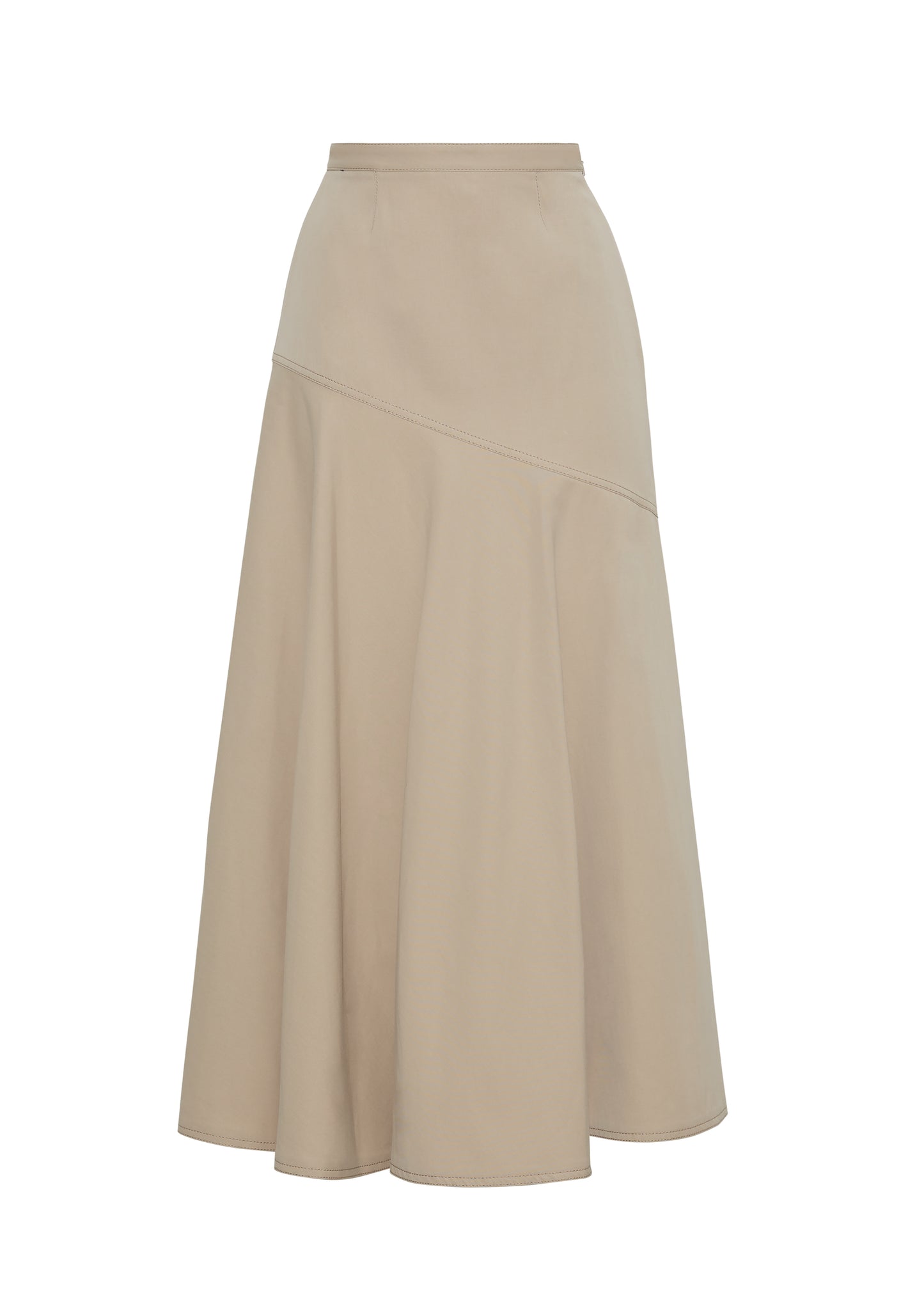 back ghost image of Tess Skirt in Cotton Twill Khaki