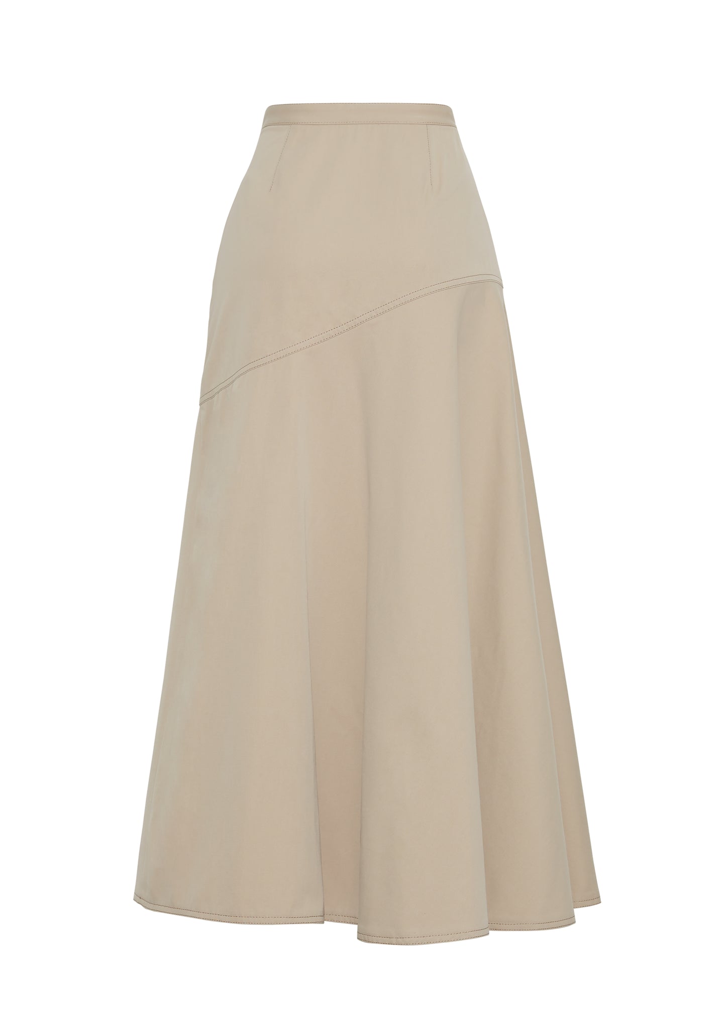 front ghost image of Tess Skirt in Cotton Twill Khaki