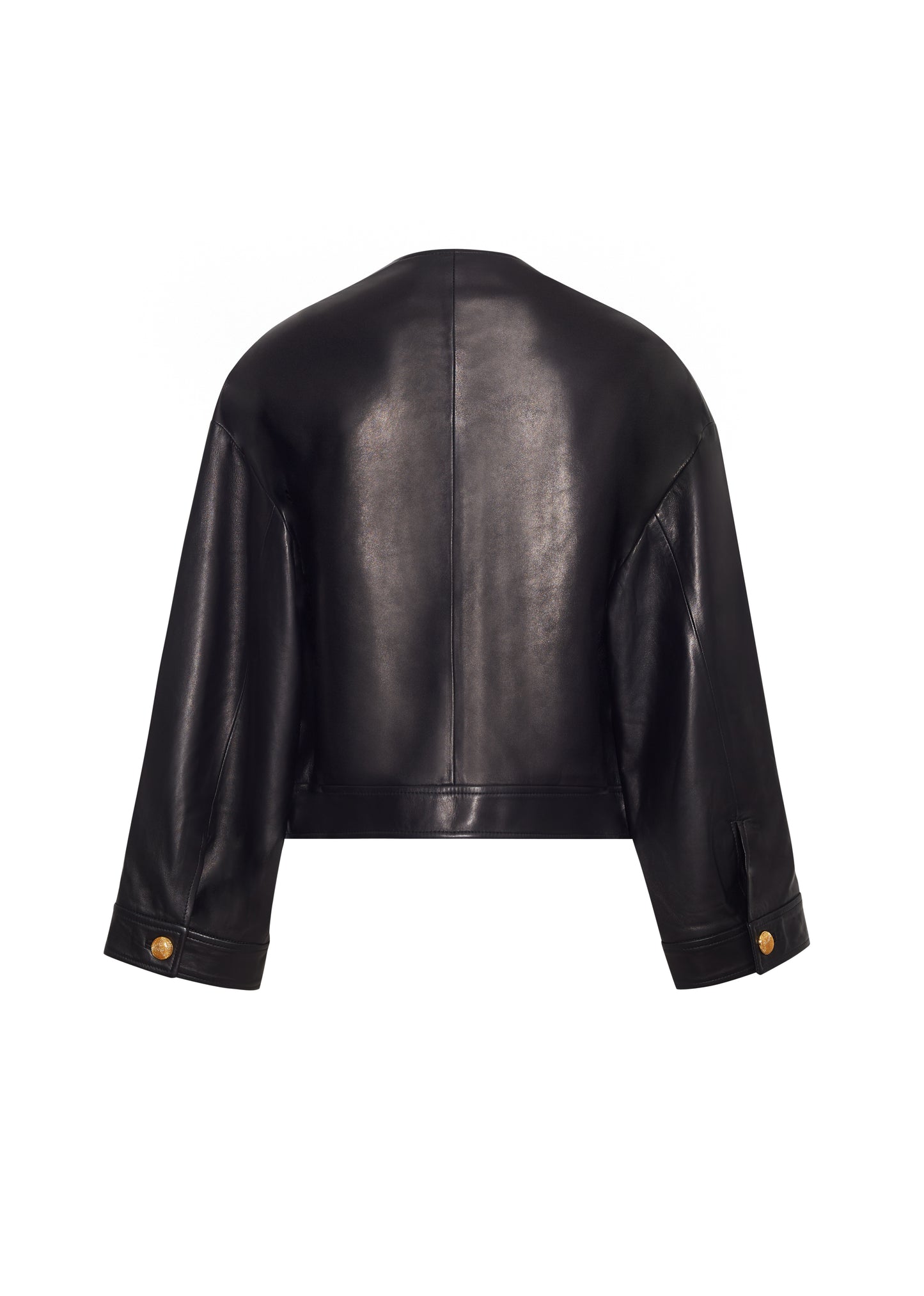 back ghost image of nessy jacket in leather in black