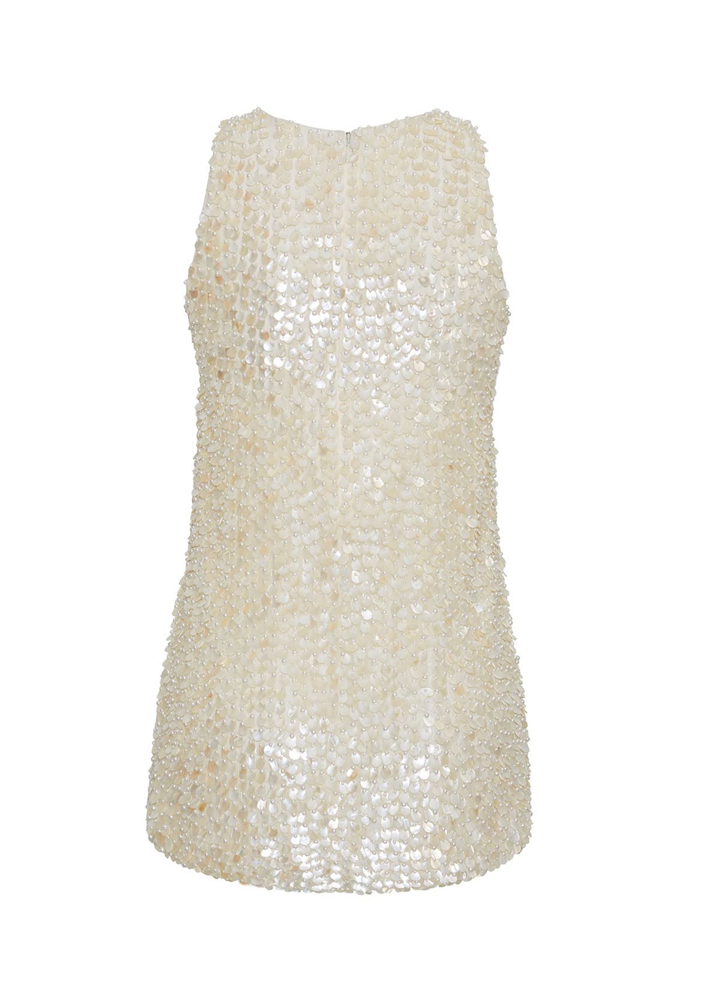 back ghost image of the Rami Top In Embroidered Mother of Pearl Ivory 