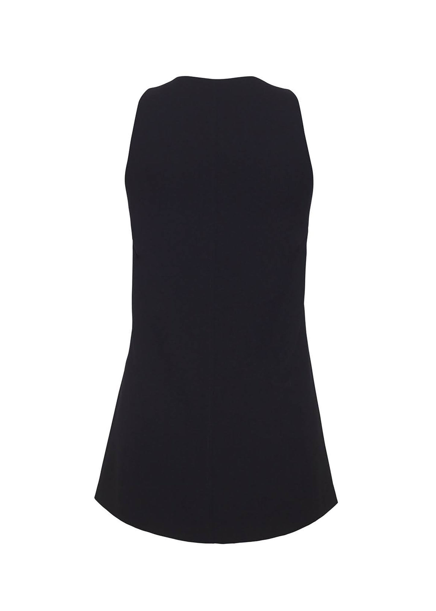 ghost image of the back of the Nazra Tunic in Light Wool Crepe Black