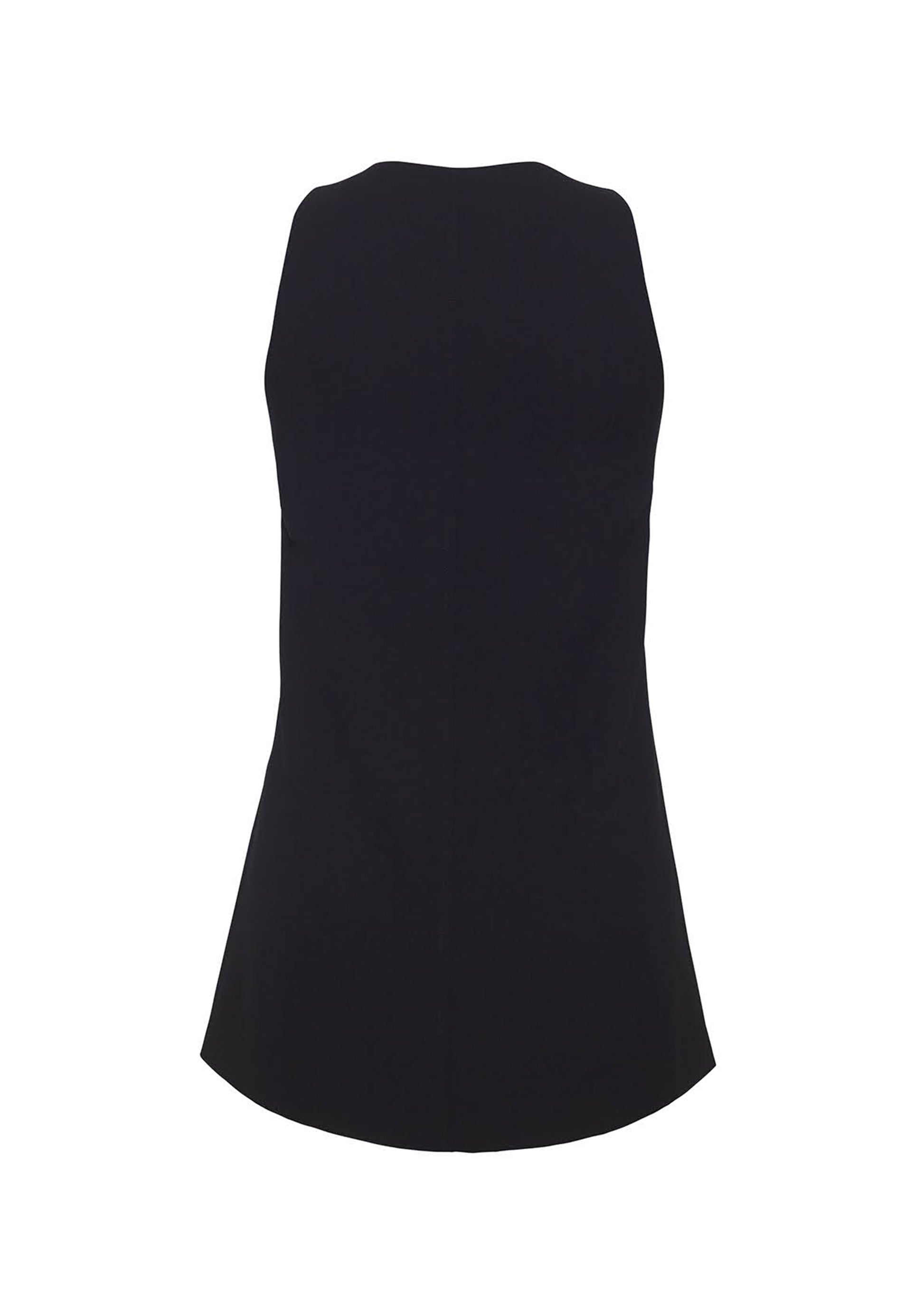ghost image of the back of the Nazra Tunic in Light Wool Crepe Black