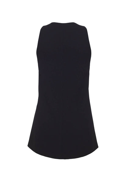 ghost image of the back of the Nazra Tunic in Light Wool Crepe Black