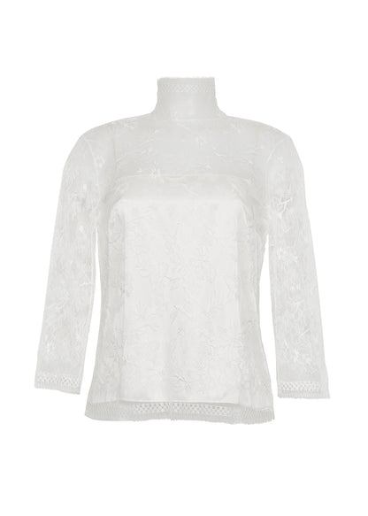 An ivory lace turtleneck by Adam Lippes