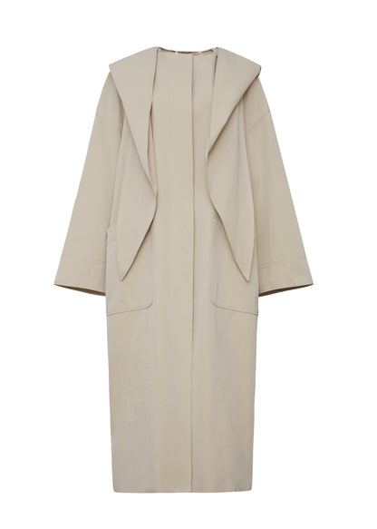 front ghost image of the Gesse Coat in Cotton Twill in Khaki
