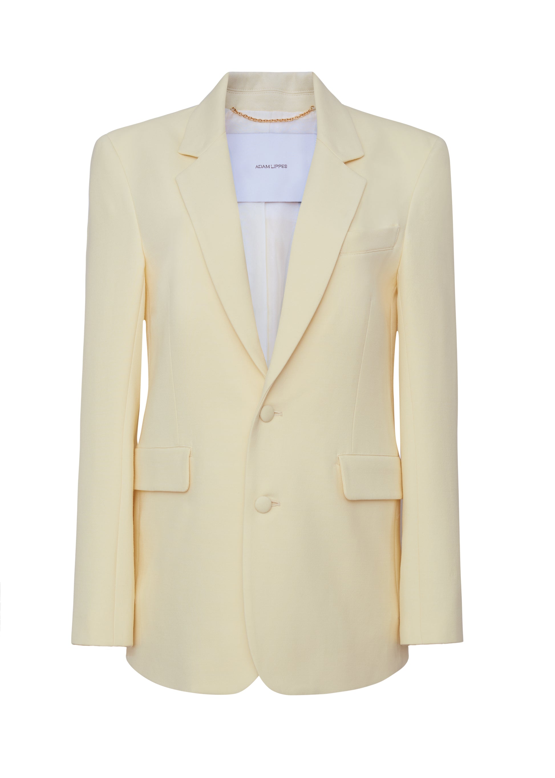 front ghost image of the harris blazer in silk wool in beurre
