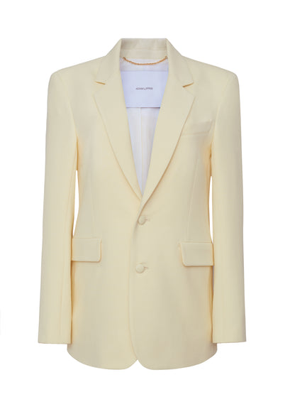 front ghost image of the harris blazer in silk wool in beurre