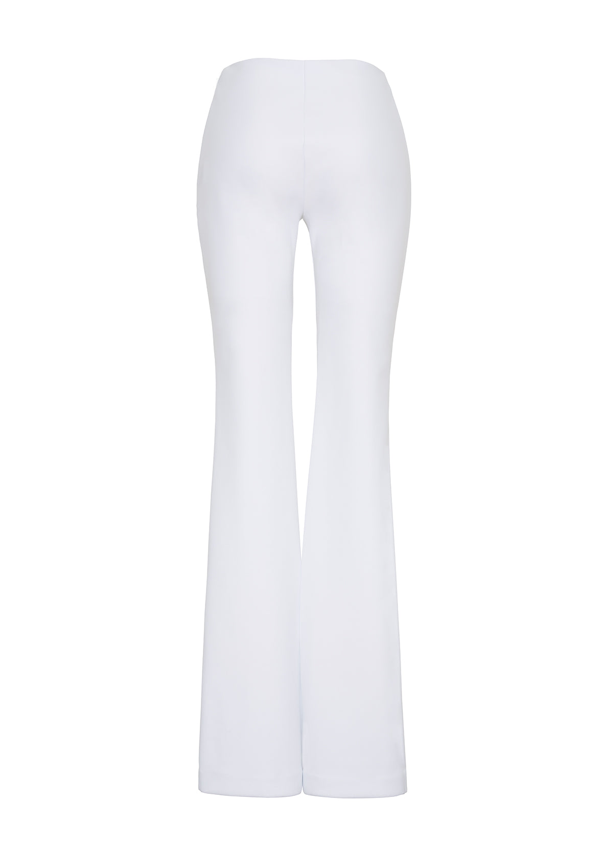 back ghost image of the eva flare pant in bonded neoprene in white by adam lippes