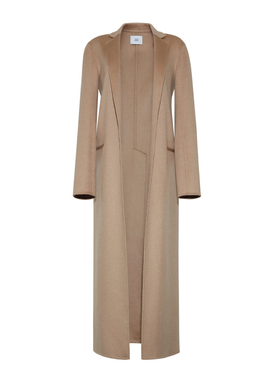 zibeline cashmere coat ghost front image of the camel