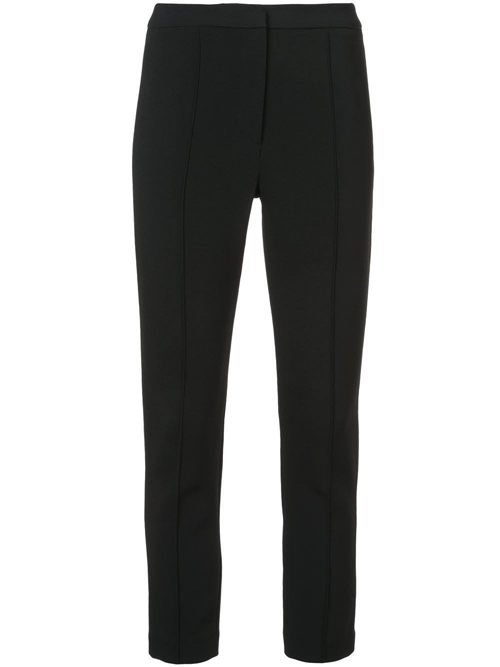 front ghost image of the cigarette pant in stretch cady in black by Adam Lippes