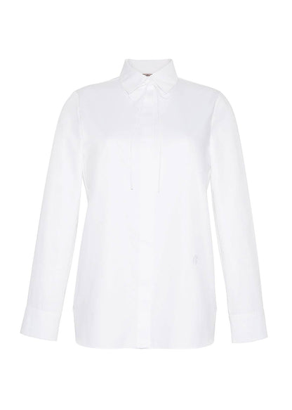 ghost image of the front of the shirt with thin bow in white by Adam Lippes