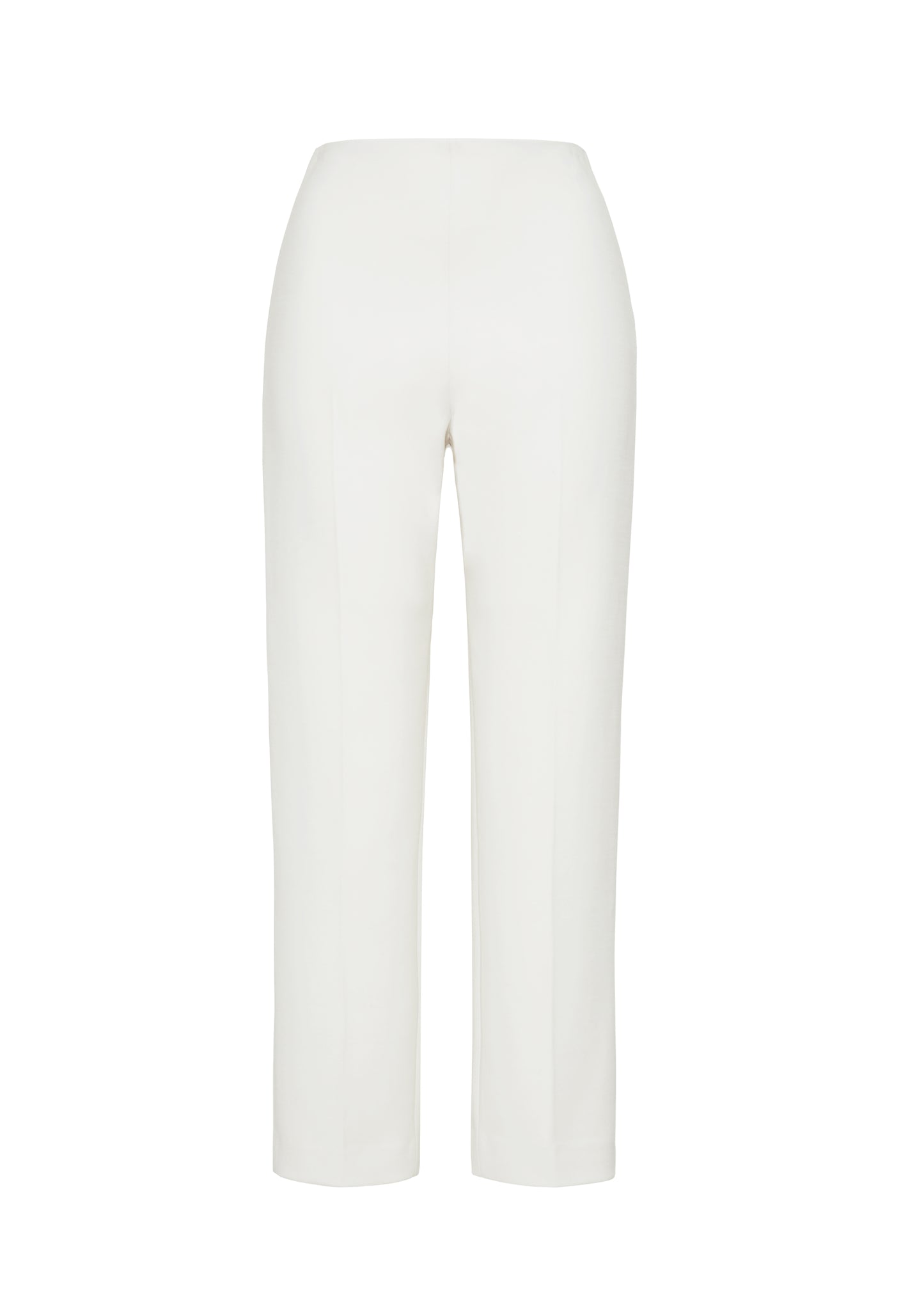 Ghost image front – Kit Pant, P25512VT, Ivory – Adam Lippes, P25 collection: The Kit Pant introduces a sleek new silhouette, impeccably tailored in compact viscose. Designed to contour the legs, this ankle-grazing pant delivers effortless polish and modern ease.